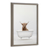 Blake Highland Cow Solo Bathtub Framed Printed Glass by Amy Peterson Art Studio