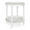 Bellport Round Wood Side Table with Shelf