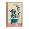 Blake Mid Century Modern Cow in Bathtub Framed Printed Glass by Rachel Lee of My Dream Wall