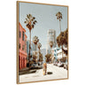 Sylvie California Tiger Roaming through Palm Springs Framed Canvas by Michael Schauer