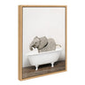 Sylvie Baby Elephant in the Tub Color Framed Canvas by Amy Peterson Art Studio