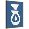 Sylvie Ceramic Blue Beige 1 Framed Canvas by Rocket Jack