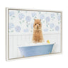 Sylvie Baby Alpaca in Hydrangea Bubble Bathtub Framed Canvas by Amy Peterson
