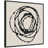 Sylvie Flowing Circle Abstract Framed Canvas by The Creative Bunch Studio