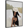 Sylvie Elegant Woman in Hat Framed Canvas by July Art Prints
