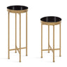 Celia Round Metal Foldable Tray Table Set