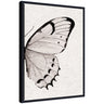 Sylvie Minimal Butterfly Watercolor Diptych Woven Neutral Linen Right Framed Canvas by The Creative Bunch Studio