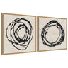 Sylvie Flowing Circle Abstracts - 2 Piece Framed Canvas Art Set by The Creative Bunch Studio