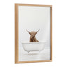 Blake Highland Cow Solo Bathtub Framed Printed Glass by Amy Peterson Art Studio