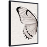 Sylvie Minimal Butterfly Watercolor Diptych Woven Neutral Linen Left Framed Canvas by The Creative Bunch Studio