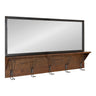 Coburn Metal Mirror with Wood Shelf and Hooks