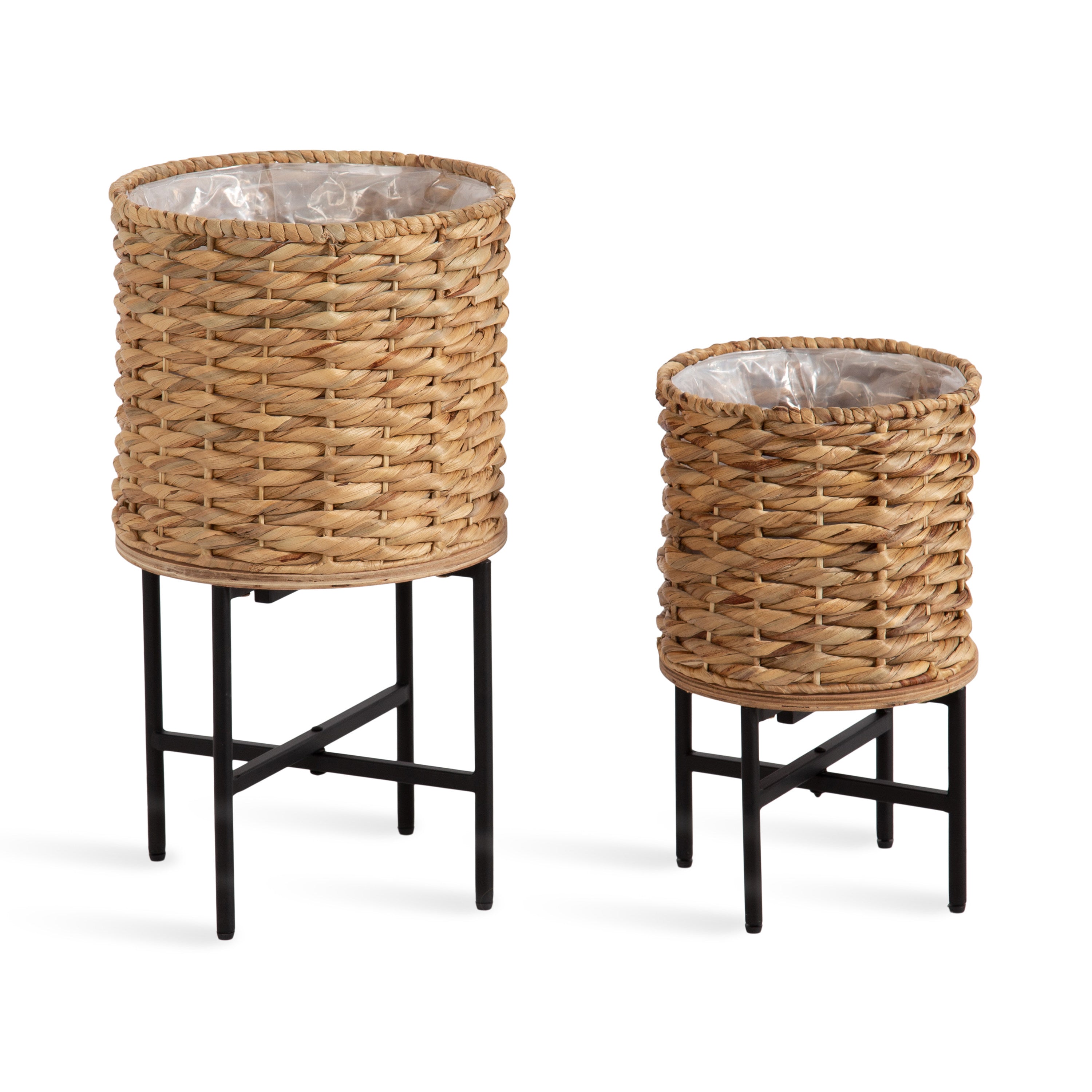 wicker pot plant holders Kate and Laurel Wikstrom Woven Planter Set
