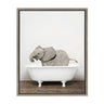 Sylvie Baby Elephant in the Tub Color Framed Canvas by Amy Peterson Art Studio