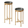 Celia Round Metal Foldable Tray Table Set