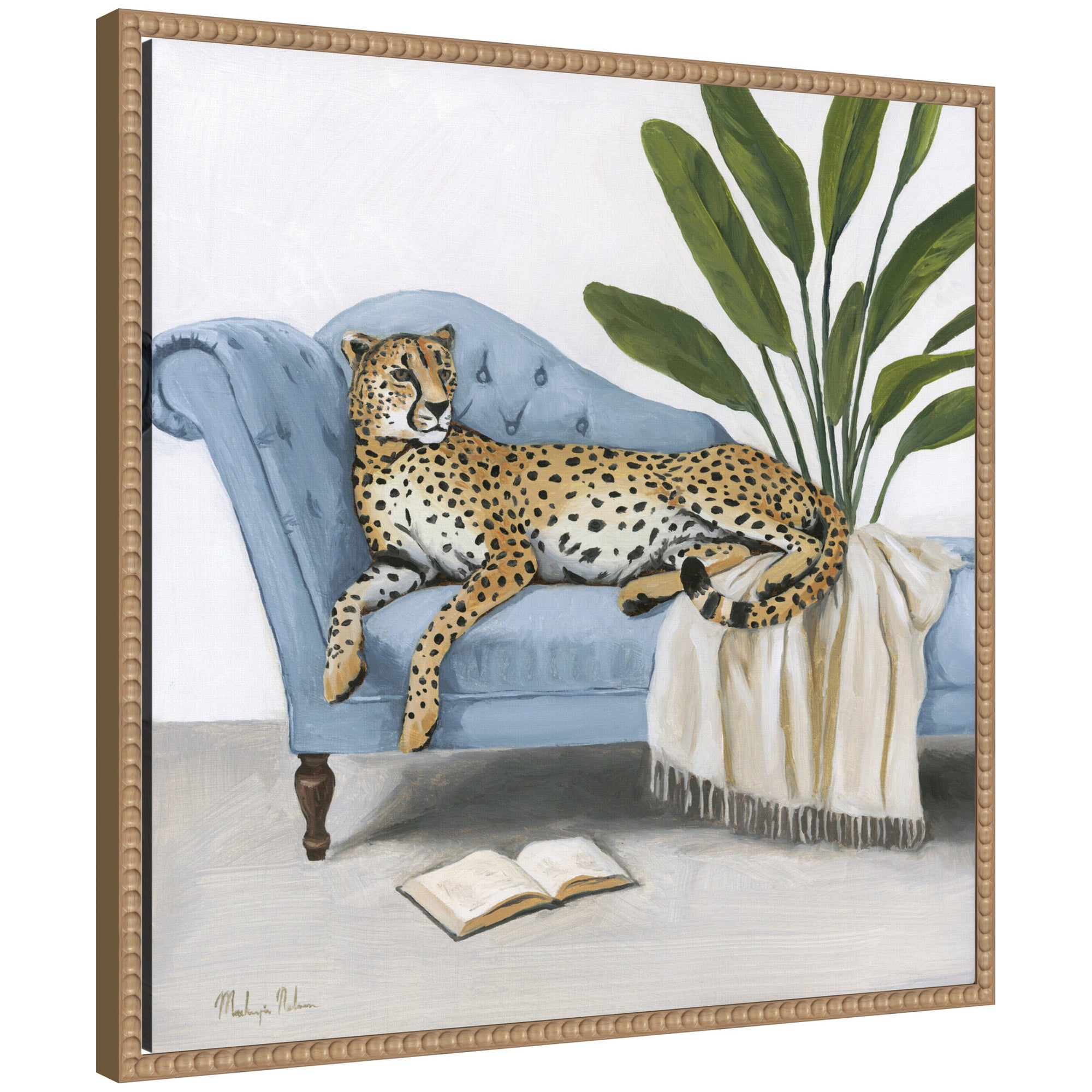 cheetah hanging planter La Dulce Vida Cheetah by Mackenzie Nelson Framed Canvas Wall Art Print