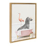 Sylvie Zebra and Flamingo in Cottage Rose Bathtub Framed Canvas by Amy Peterson