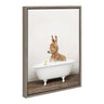 Sylvie Baby Donkey in Rustic Bath Framed Canvas by Amy Peterson Art Studio
