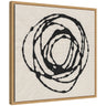 Sylvie Flowing Circle Abstract Framed Canvas by The Creative Bunch Studio