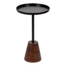 Tira Round Metal and Wood Side Table