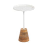 Tira Round Metal and Wood Side Table