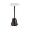 Tira Round Marble and Metal Side Table