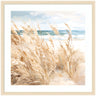 Framed Art Beige Beach Grass Near Traquil Beach by The Creative Bunch Studio