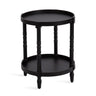 Bellport Round Wood Side Table with Shelf