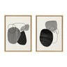 Sylvie 863 Abstract Rocks and 864 On The Rocks Framed Canvas Set by Teju Reval of SnazzyHues