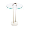 Cerullo Glass Metal and Marble Side Table