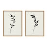 Sylvie Minimalist Botanical Sketch No 1 BW and Minimalist Botanical Sketch No 2 BW Framed Canvas Art Set by The Creative Bunch Studio
