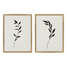 Sylvie Minimalist Botanical Sketch No 1 BW and Minimalist Botanical Sketch No 2 BW Framed Canvas Art Set by The Creative Bunch Studio