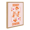 Sylvie Howdy Cowgirl Pink Orange Framed Canvas by Honey Island Studio