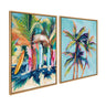 Sylvie Surf and Sand and Tropical Palms Study Framed Canvas Art Set by Rachel Christopoulos