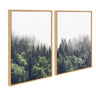 Sylvie Lush Green Forest on a Foggy Day Framed Canvas Set by The Creative Bunch Studio