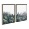 Sylvie Lush Green Forest on a Foggy Day Framed Canvas Set by The Creative Bunch Studio