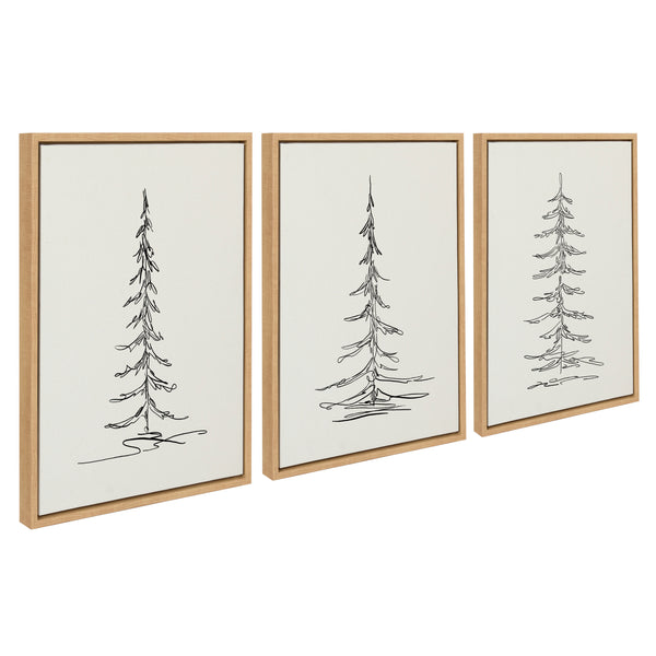 Kate and Laurel Sylvie Minimalist Evergreen Trees Framed Linen Canvas Wall  Art Set by The Creative Bunch Studio, Piece 18x24 Natural, Decorative  Modern Nature Art for Wall – kateandlaurel