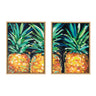 Sylvie Pineapples For Sale Left & Right Framed Canvas Art Set by Rachel Christopoulos