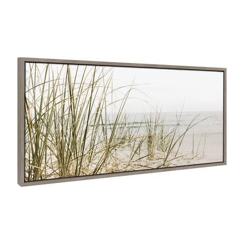 Sylvie Calming Beach Grass Framed Canvas by The Creative Bunch Studio