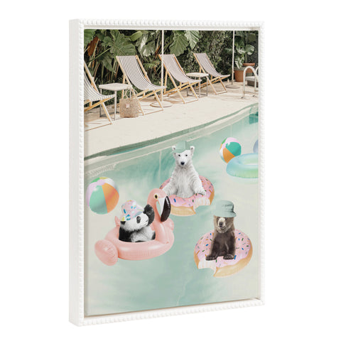 Sylvie Beaded Pool Party Framed Canvas by July Art Prints