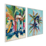 Sylvie Surf and Sand and Tropical Palms Study Framed Canvas Art Set by Rachel Christopoulos