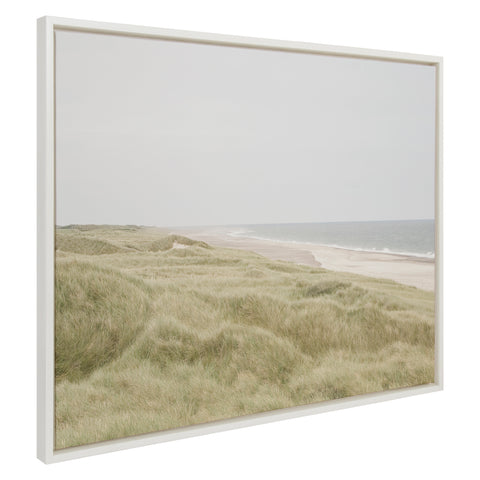 Sylvie Peaceful and Serene Coastal Landscape Framed Canvas by The Creative Bunch Studio
