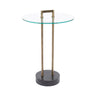 Cerullo Glass Metal and Marble Side Table