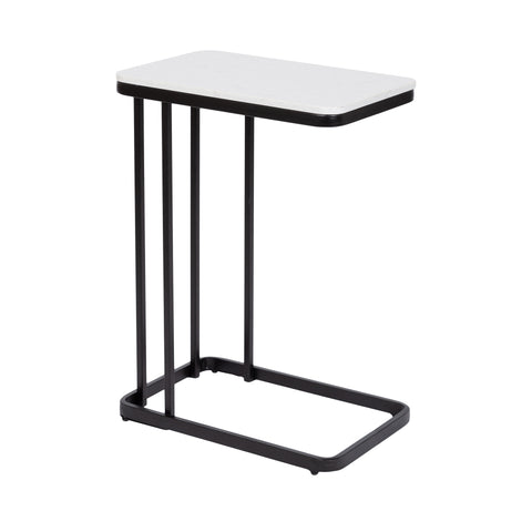 Credele Cultured Marble and Metal Accent C-Table