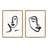 Sylvie Woman Face Art and Face Line Print Framed Canvas Art Set by Viola Kreczmer