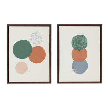 Sylvie Abstract Soft Circles Part 1 and 2 Framed Canvas Set by Lauradidthis