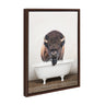 Sylvie Bison Rustic Bubble Bath Framed Canvas by Amy Peterson Art Studio