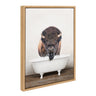 Sylvie Bison Rustic Bubble Bath Framed Canvas by Amy Peterson Art Studio