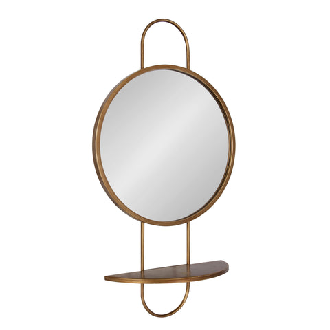 Patel Round Mirror with Shelf