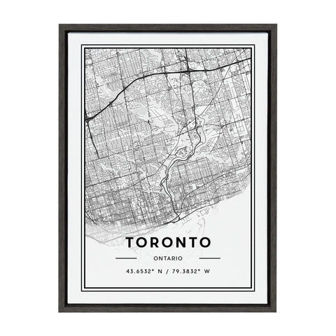 Sylvie Toronto Modern Map Framed Canvas by Jake Goossen