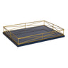 Mendel Rectangle Tray with Decorative Metal Rim